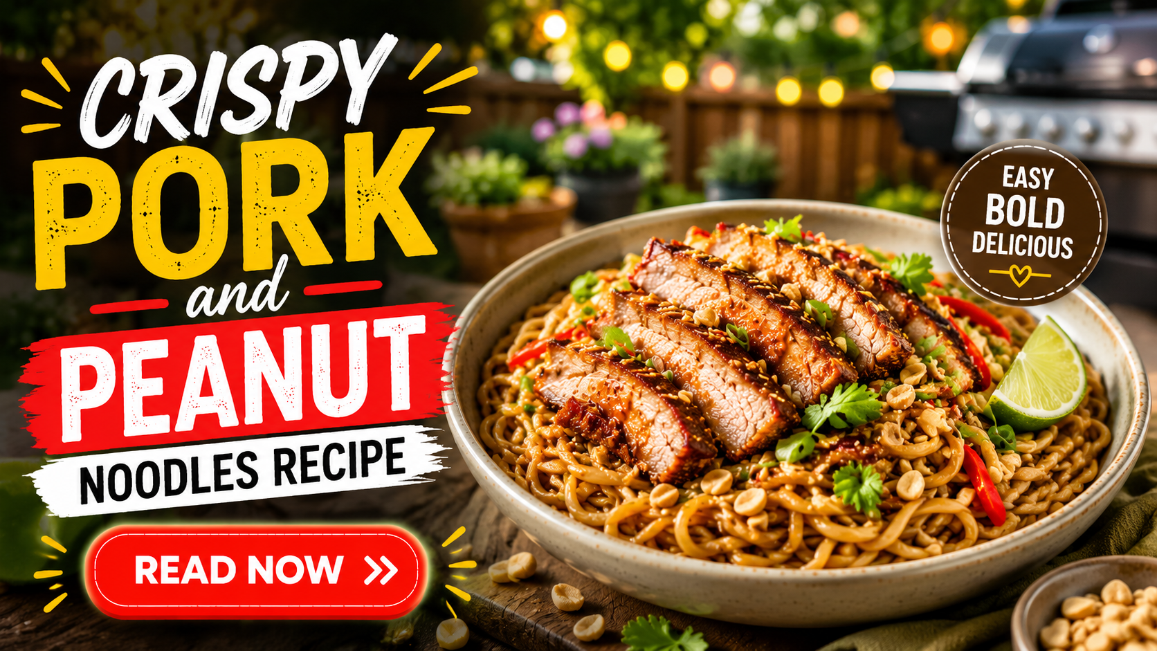Crispy Pork and Peanut Noodles Recipe