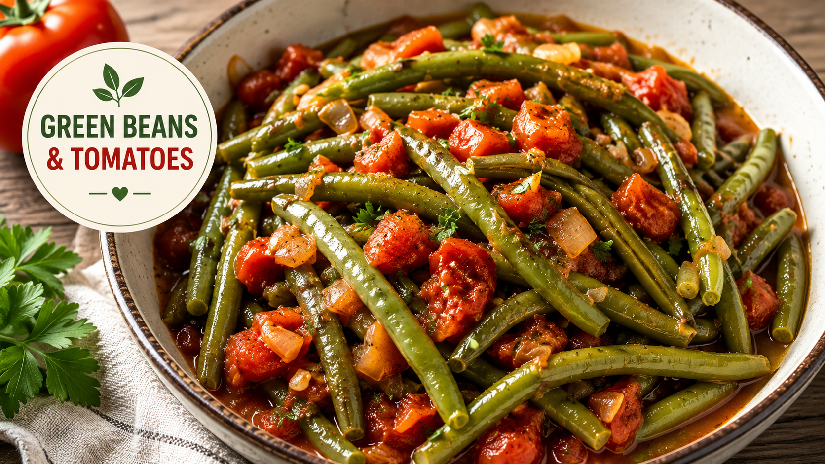 Braised Green Beans & Tomatoes Recipe: A Simple Southern-Style Side Dish Bursting with Fresh Flavor