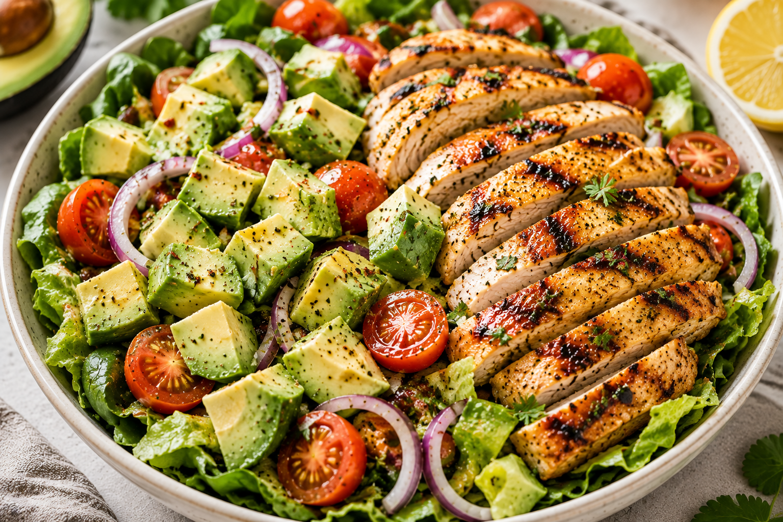 High-Protein Chicken Avocado Salad – The Weight Loss Lunch That Actually Keeps You Full