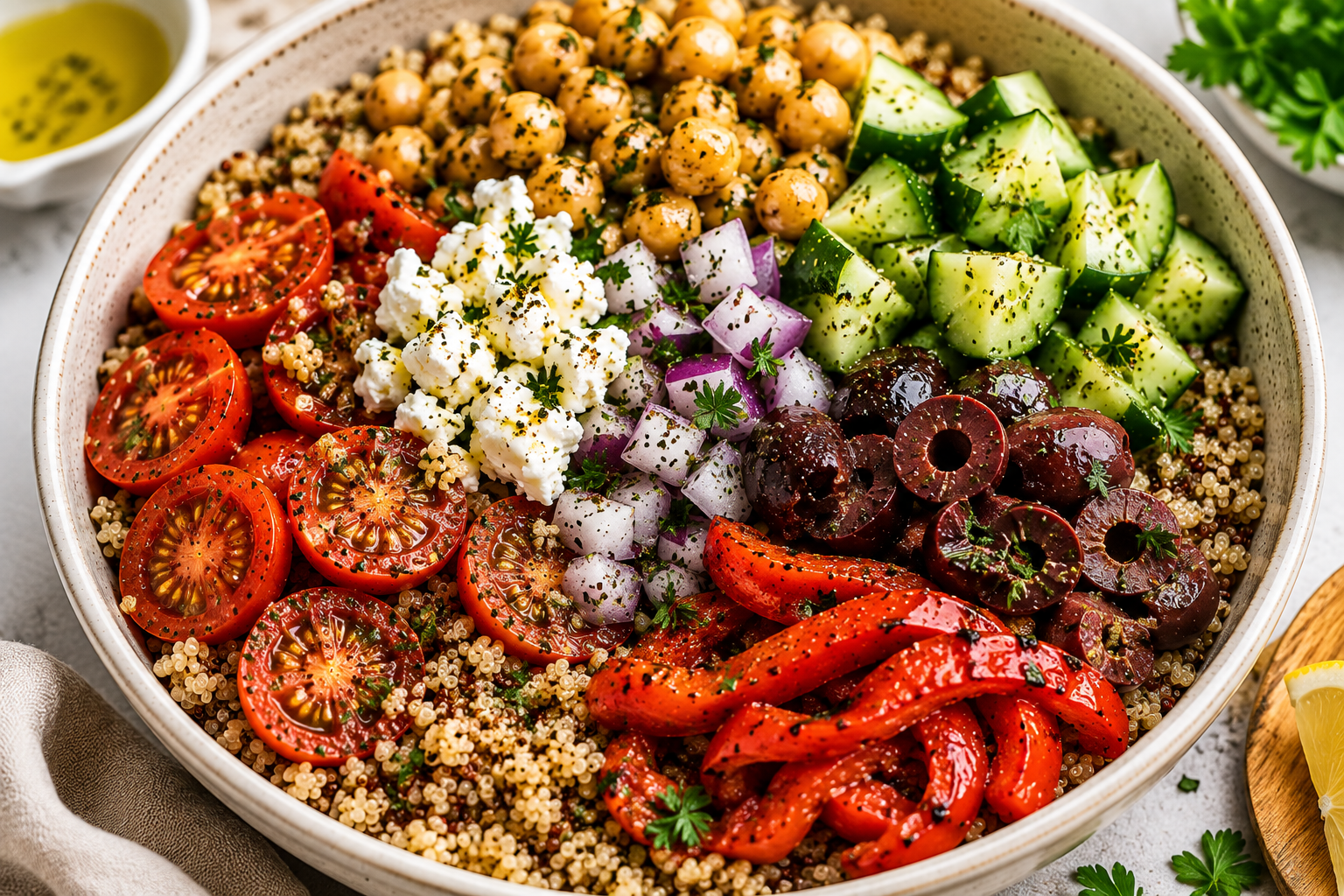 Mediterranean Quinoa Bowl – A Healthy Diet Meal Packed with Protein and Fiber