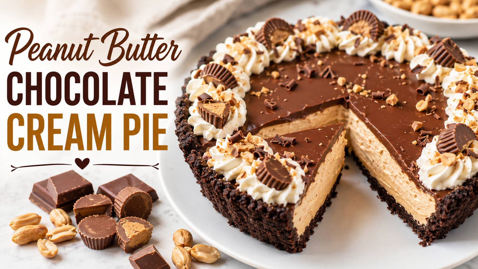 Peanut Butter Chocolate Cream Pie Recipe: No-Bake Dessert Everyone Loves