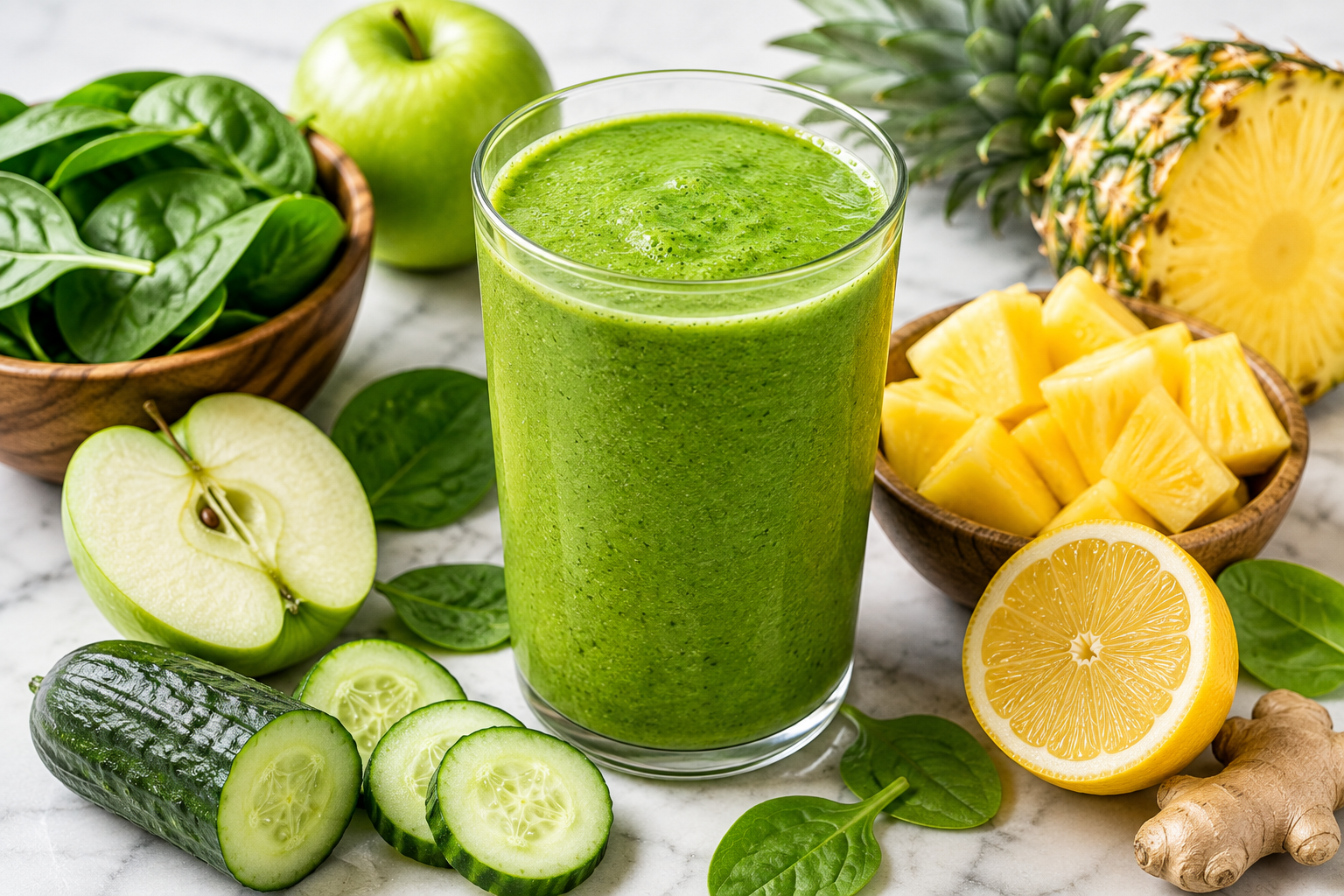 Green Detox Smoothie with Spinach and Pineapple – The Ultimate Morning Cleanse
