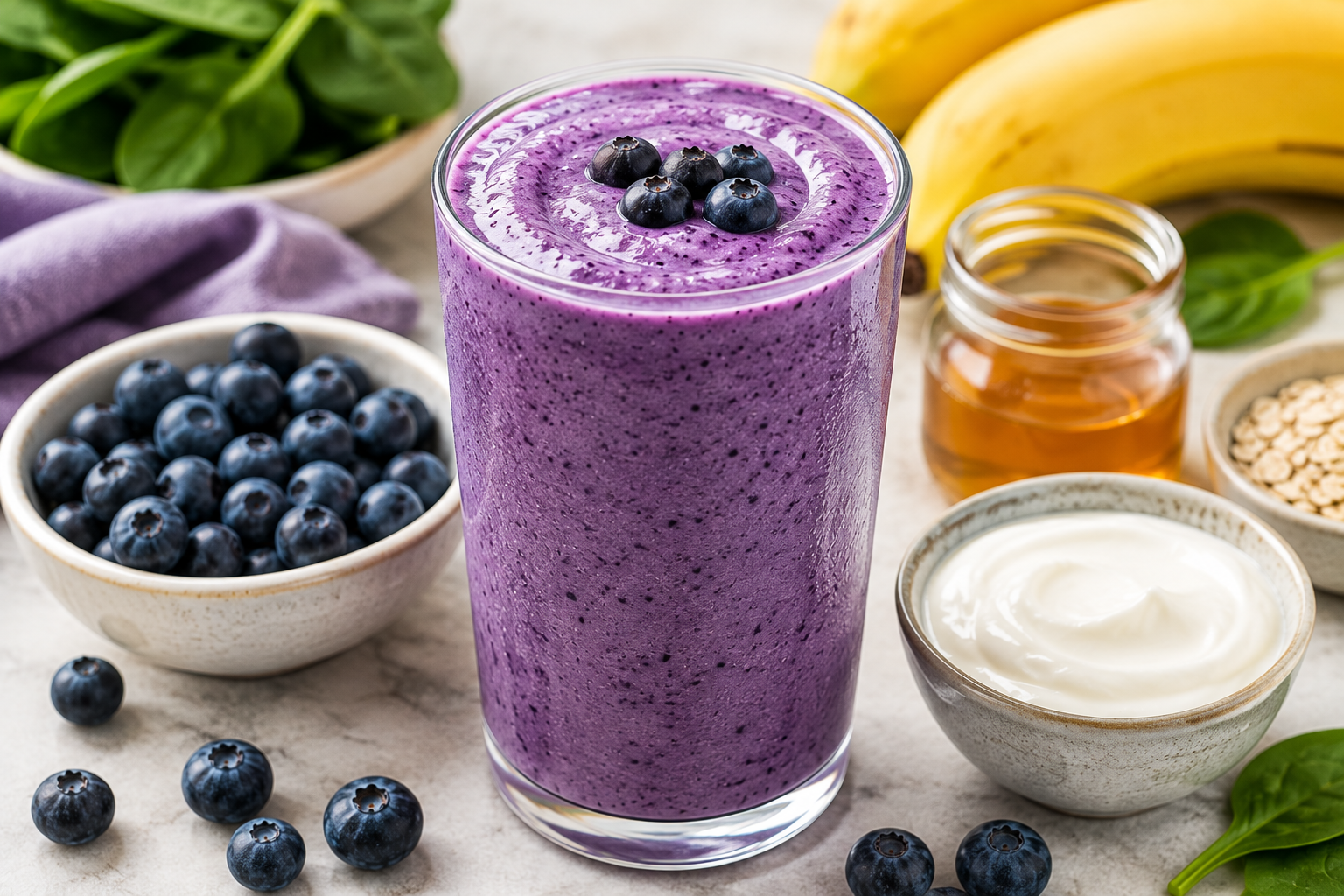 Blueberry Greek Yogurt Smoothie – A Creamy Antioxidant Drink Packed with Protein