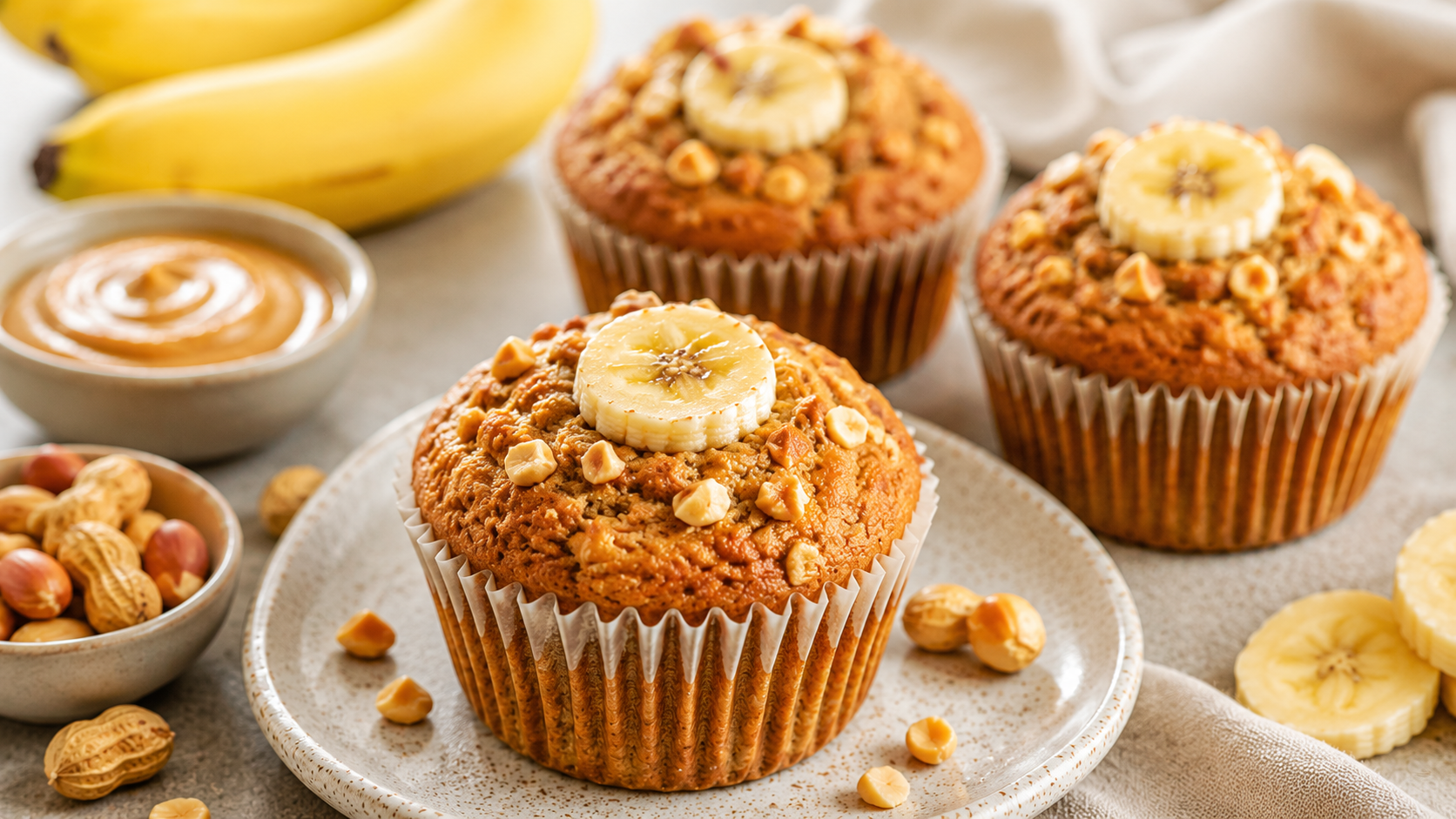 Healthy Peanut Butter Banana Muffins (Dairy-Free + Gluten-Free) – Soft, Moist & Easy Breakfast Treat
