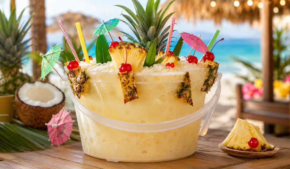 Piña Colada Party Bucket Cocktail – The Ultimate Tropical Crowd-Pleaser