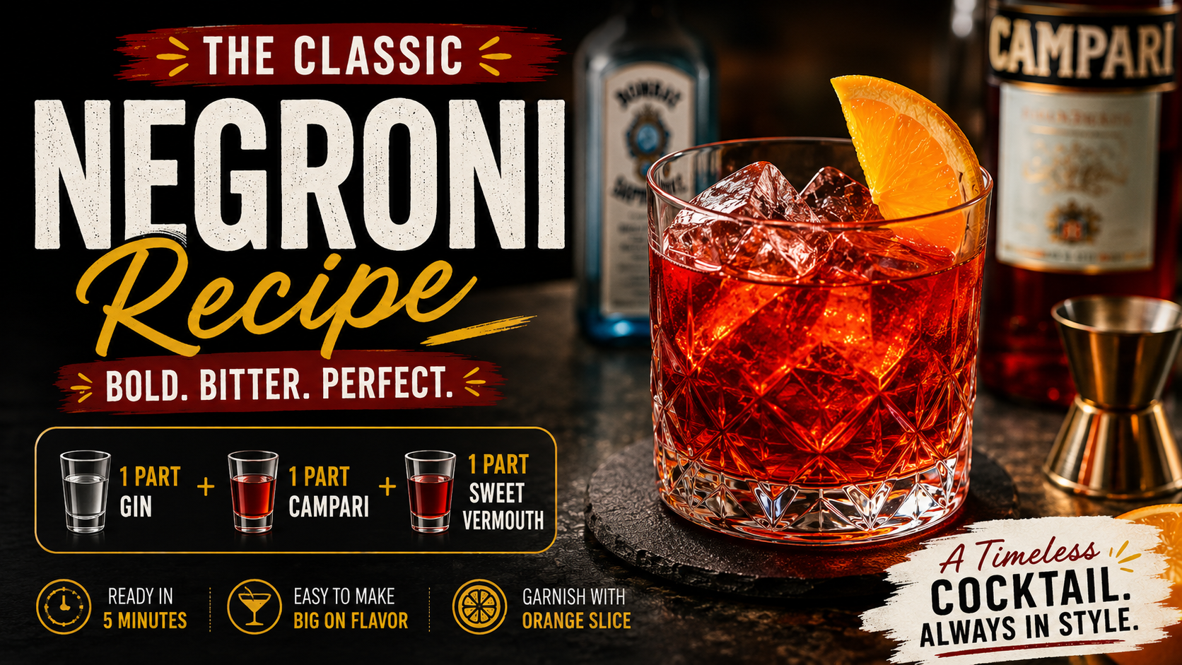 Classic Negroni Recipe: The Perfect 3-Ingredient Italian Cocktail You Can Make in Minutes