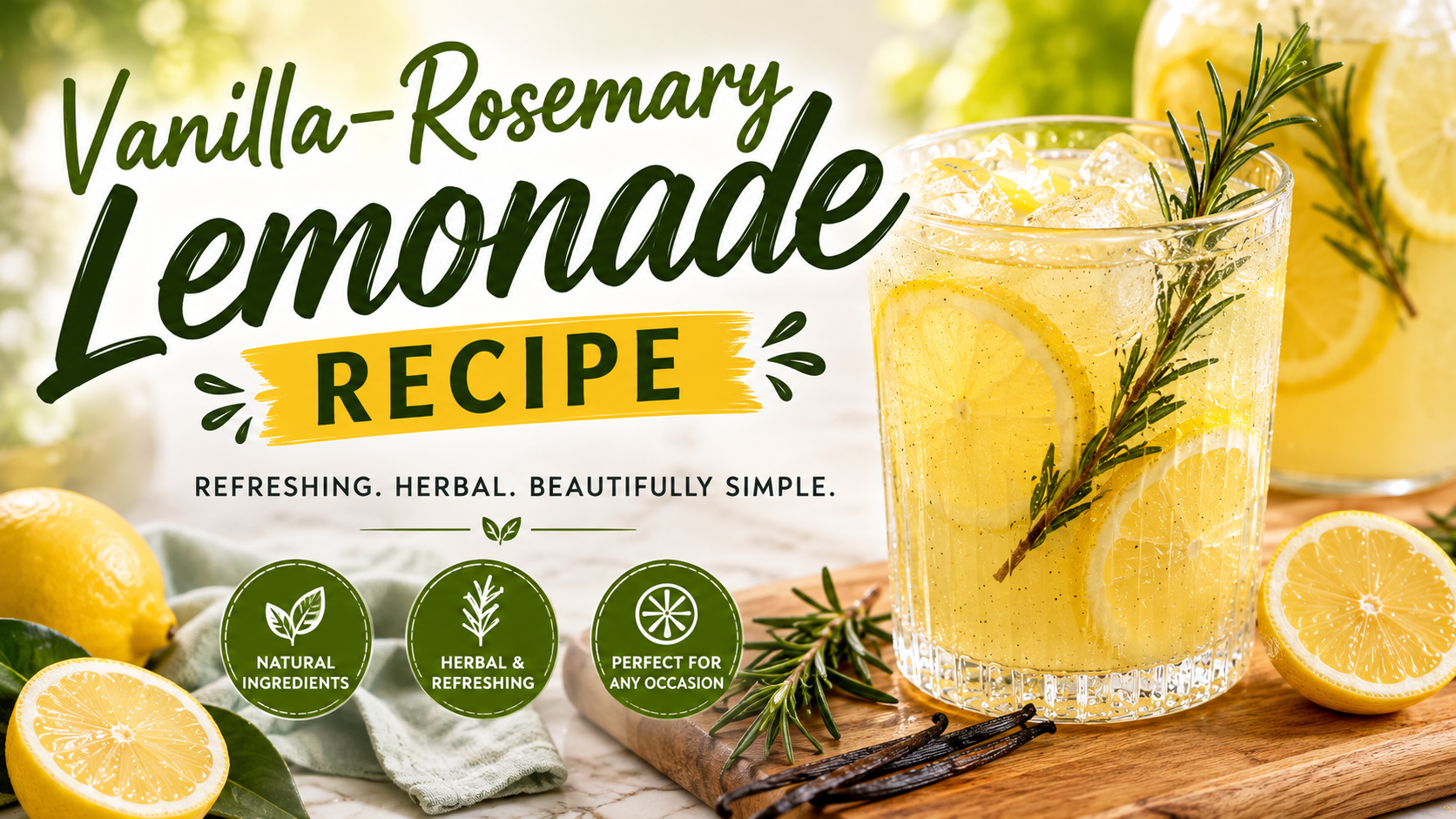 Vanilla-Rosemary Lemonade Recipe | Refreshing Homemade Herbal Lemonade