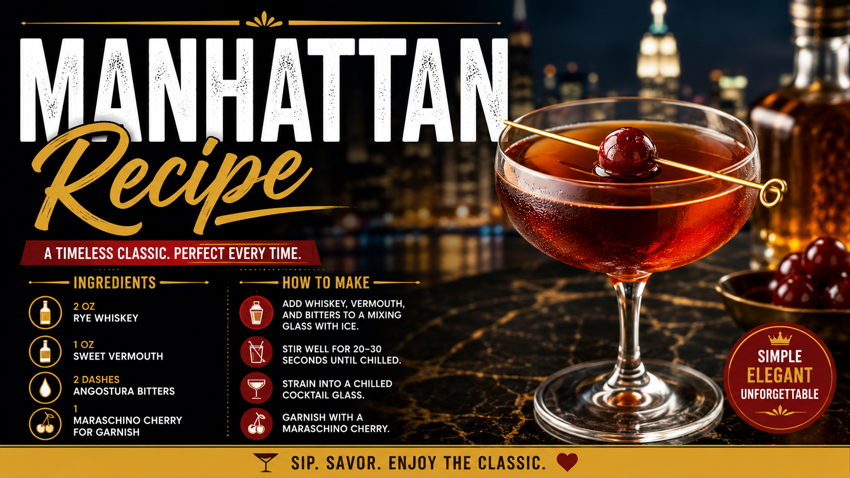 Classic Manhattan Recipe: The Best Whiskey Cocktail You Can Make at Home