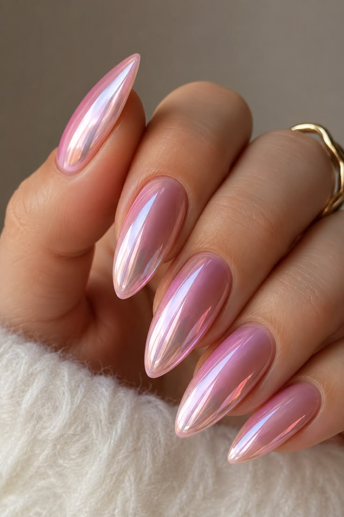 Glazed Chrome Nails