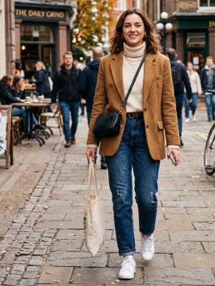 Trench Coat and Loafers
