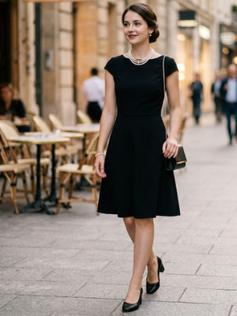 Little Black Dress With Pearls