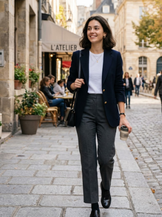 Blazer and Loafers With a Minimalist Base