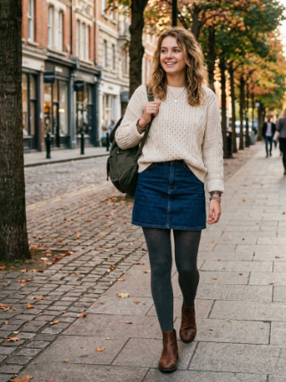 Mini Skirt and Sweater