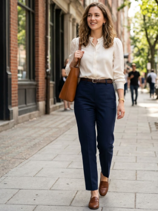 Tailored Trousers With a Blouse