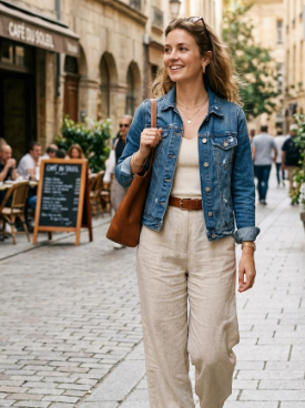 Linen Pants With a Graphic T-Shirt