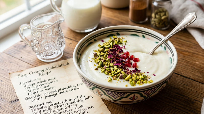 Mohallabiah Recipe: Easy Creamy Middle Eastern Milk Pudding
