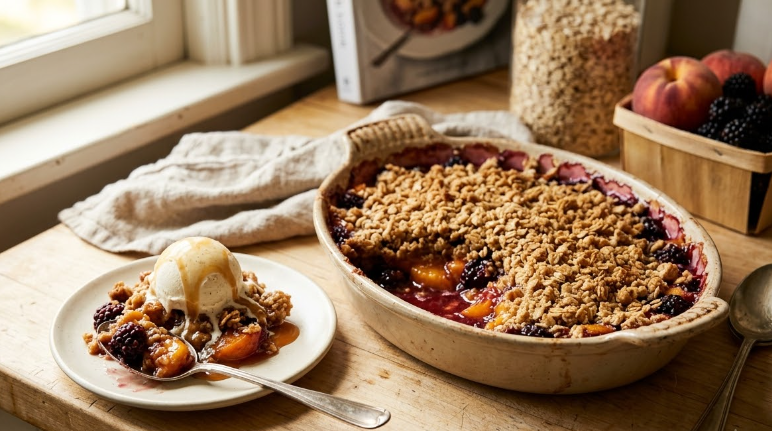 Peach Blackberry Crisp Recipe – Easy, Juicy & Irresistible