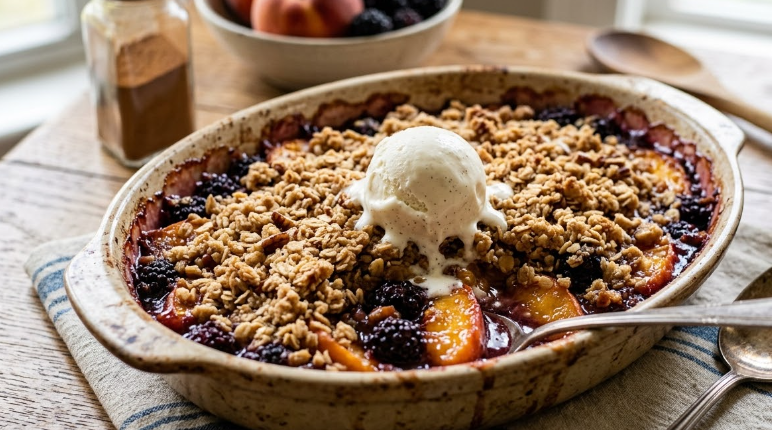 Peach Blackberry Crisp Recipe – Easy, Juicy & Irresistible
