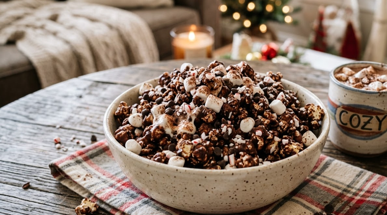 Hot Cocoa Popcorn Recipe – Easy Chocolatey Holiday Snack