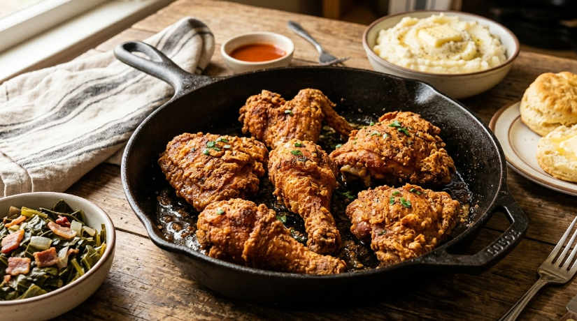 Southern Pan Fried Chicken Recipe – Crispy, Juicy & Golden