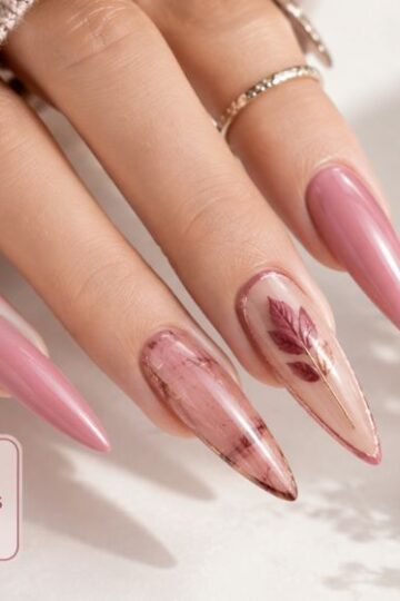 Pink Fall Nails