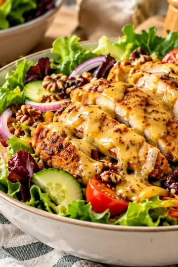 Honey Mustard Chicken Salad with Crisp Greens