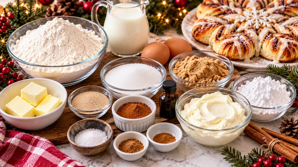 Cinnamon Roll Snowflake Recipe for Holiday Baking
