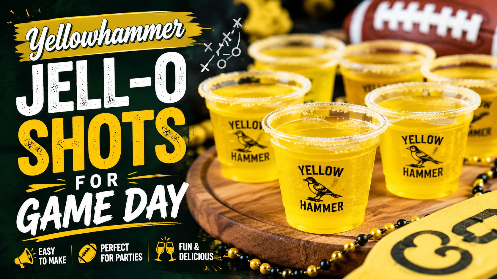 Yellowhammer Jell-O Shots for Game Day