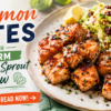 Salmon Bites with Warm Brussels Sprout Slaw