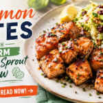 Salmon Bites with Warm Brussels Sprout Slaw