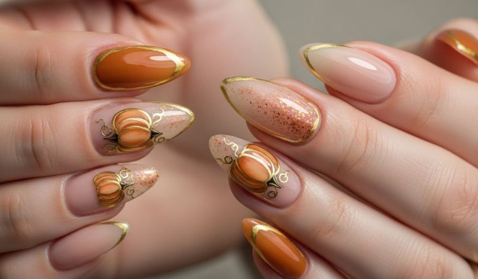 Cozy Pumpkin Nails Youโll Want All Fall Long