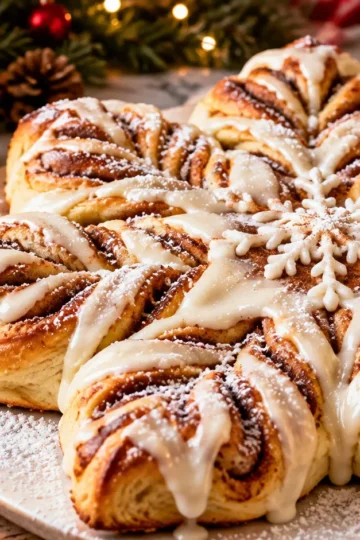Cinnamon Roll Snowflake Recipe for Holiday Baking