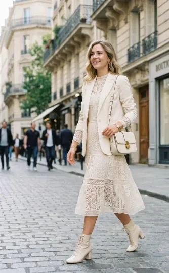 Lace Details With a Monochromatic Outfit