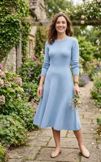 Powder Blue Knit Dress