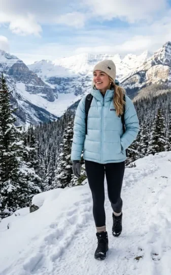 Glacier Blue Puffer Jacket With Leggings