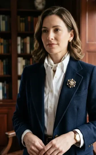 Brooch With an Old-Money Outfit