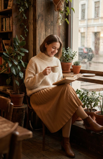 Cozy Sweater and Midi Skirt