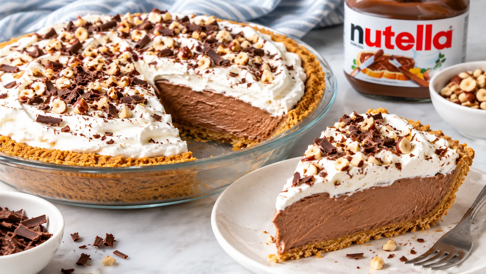 3-Ingredient Nutella No-Bake Cream Pie